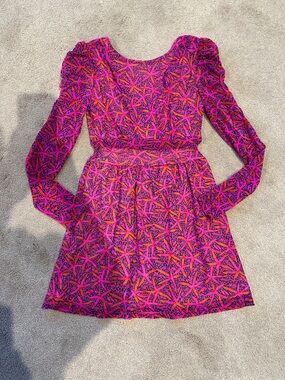 Lilly Pulitzer women’s  Pink & Orange Printed Long-Sleeve Dress